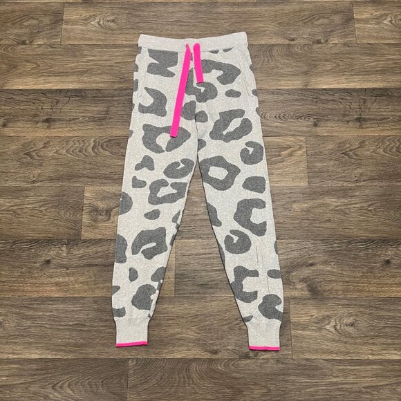 Scott & Scott London Leopard Silk Blend Gray Pink Jogger Knit Sweatpant Medium - Picture 3 of 7